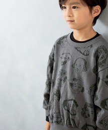 えらい人総柄裏毛トレーナー■80～140cm