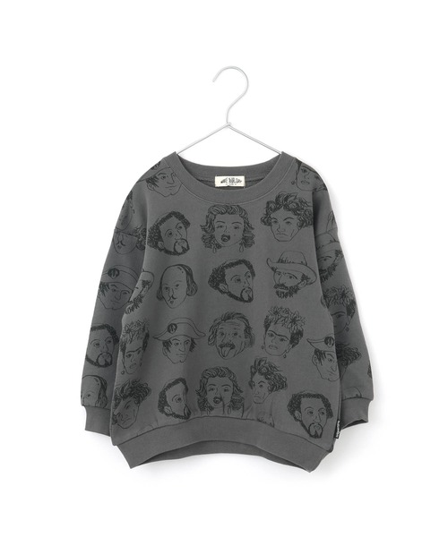 MAKE YOUR DAY(メイクユアデイ)の「えらい人総柄裏毛トレーナー■80~140cm(スウェット・キッズ・グレー/ミント/モカ・100/110/120/90/130/140/80)」の7枚目の写真