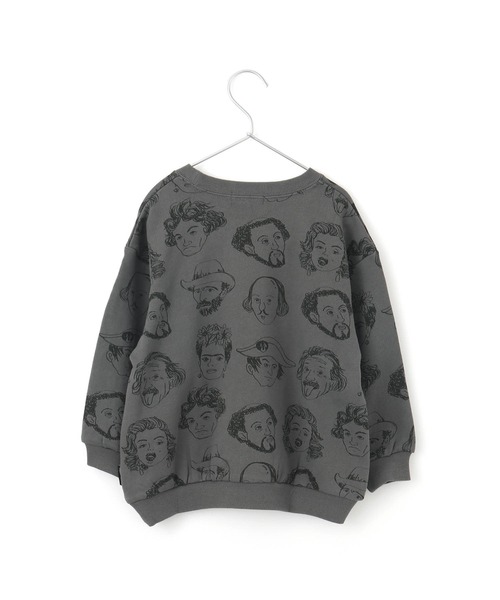 MAKE YOUR DAY(メイクユアデイ)の「えらい人総柄裏毛トレーナー■80~140cm(スウェット・キッズ・グレー/ミント/モカ・100/110/120/90/130/140/80)」の8枚目の写真