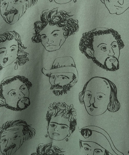 MAKE YOUR DAY(メイクユアデイ)の「えらい人総柄裏毛トレーナー■80~140cm(スウェット・キッズ・グレー/ミント/モカ・100/110/120/90/130/140/80)」の12枚目の写真