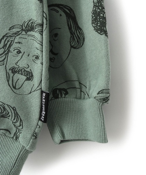 MAKE YOUR DAY(メイクユアデイ)の「えらい人総柄裏毛トレーナー■80~140cm(スウェット・キッズ・グレー/ミント/モカ・100/110/120/90/130/140/80)」の14枚目の写真