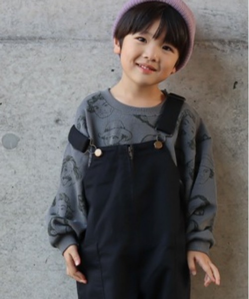 MAKE YOUR DAY(メイクユアデイ)の「えらい人総柄裏毛トレーナー■80~140cm(スウェット・キッズ・グレー/ミント/モカ・100/110/120/90/130/140/80)」の16枚目の写真