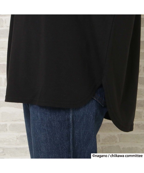 JEANS MATE（ジーンズメイト）の「【別注】ちいかわ　ラウントカットプリントTシャツ（Tシャツ/カットソー・レディース・ブラック/グリーン/ベージュ/パープル・FREE）」の16枚目の写真