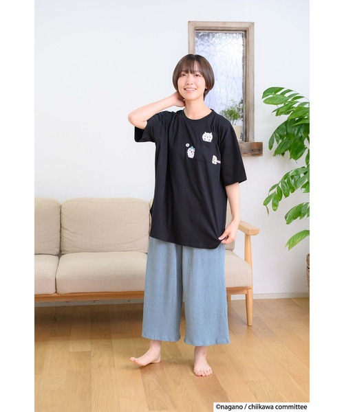JEANS MATE（ジーンズメイト）の「【別注】ちいかわ　ラウントカットプリントTシャツ（Tシャツ/カットソー・レディース・ブラック/グリーン/ベージュ/パープル・FREE）」の7枚目の写真