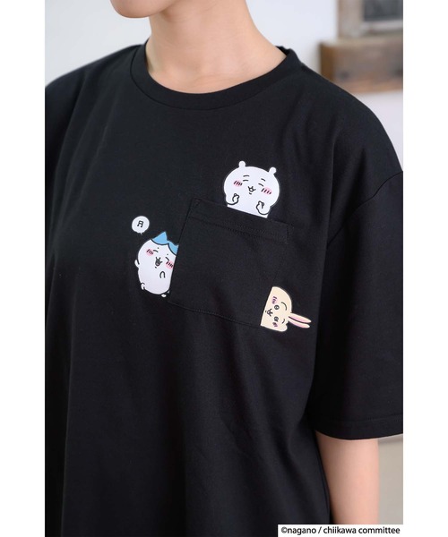 JEANS MATE（ジーンズメイト）の「【別注】ちいかわ　ラウントカットプリントTシャツ（Tシャツ/カットソー・レディース・ブラック/グリーン/ベージュ/パープル・FREE）」の9枚目の写真