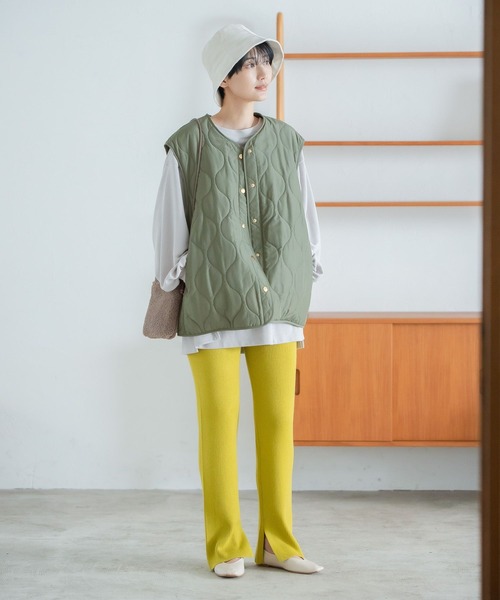 LEPSIM（レプシィム）の「12ゲージ満たされリブニットパンツ　295095（その他パンツ・レディース・グリーン/キナリ/ライム/ブラック/ブラウン・FREE）」の22枚目の写真