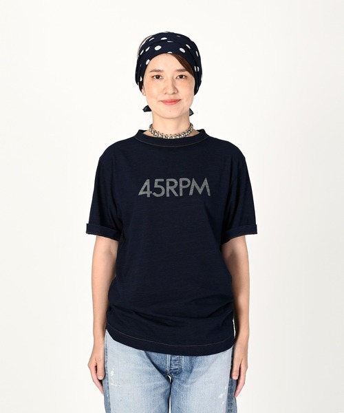 2023SS 45R フツラロゴ大文字プリントの90845星Tシャツ 日本製 2023SS 45R フツラロゴ大文字プリントの90845星Tシャツ 日本製