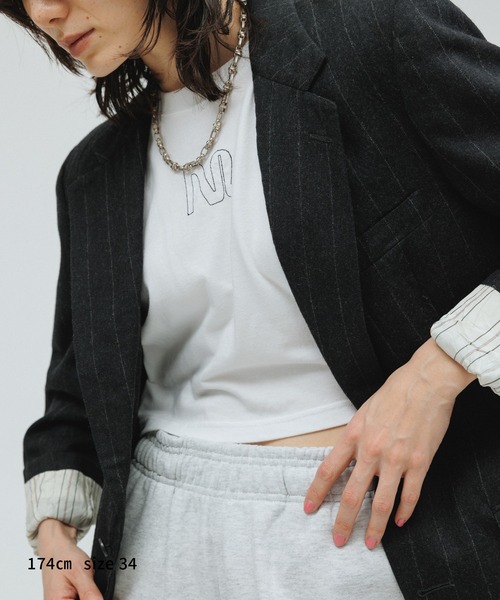 M TO R（ムウトアール）の「［TOPS］M(ムウ) x Cordova SPORTSWEAR LOGO S/S TEE（Tシャツ/カットソー・レディース・ホワイト/ブラック・38/34）」の3枚目の写真