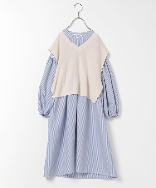 GLOBAL WORK（グローバルワーク）の「Vネックベストセットワンピース/295956（ワンピース・キッズ・ブラック/スカイブルー/グリーン系その他/ホワイト・120cm/100cm/130cm/150cm/110cm/160cm/140cm）」の17枚目の写真