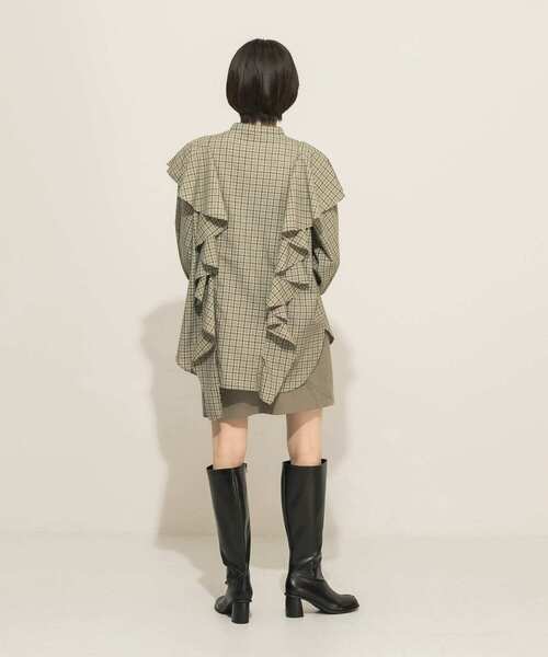 KBF(ケイビーエフ)の「チェックフリルブラウス(シャツ/ブラウス・レディース・ベージュ系その他/グリーン系その他/グレー系その他・ONE)」の11枚目の写真