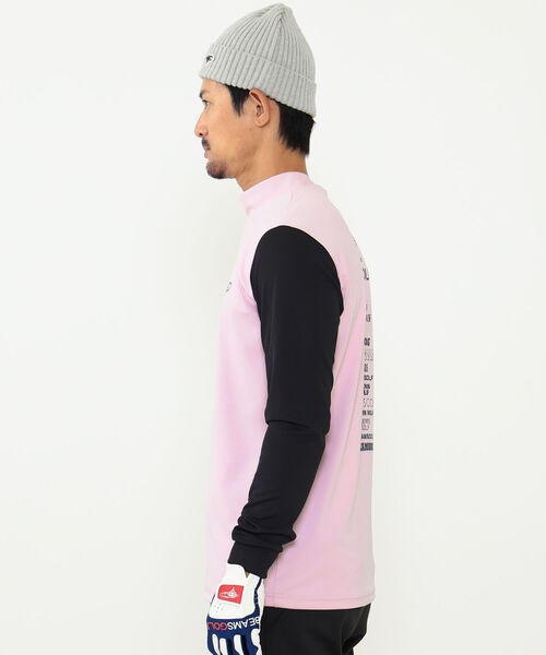 BEAMS GOLF ORANGE LABEL / マルチロゴ 配色モックネックシャツ