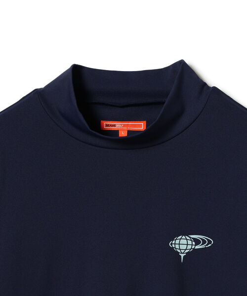 BEAMS GOLF ORANGE LABEL / マルチロゴ 配色モックネックシャツ