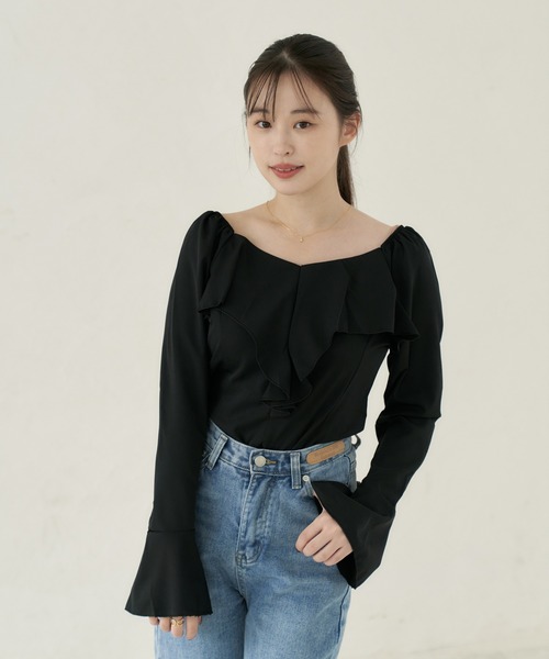 Lamoa（ラモア）の「Lamoa/ボリューム フリル ブラウス（シャツ/ブラウス・レディース・ブラック/アイボリー・MEDIUM/LARGE）」の20枚目の写真