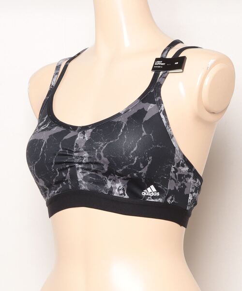 adidas(アディダス)の「ヨガ エッセンシャルズ スタジオ ライトサポート 総柄プリントブラ / ヨガウェア / アディダス(スポーツブラ・レディース・ブラック/パープル・M-AB/M-CD/L-AB/S-AB/XL-CD/XL-AB/L-CD/XXL-CD/S-CD/XXL-AB)」の4枚目の写真