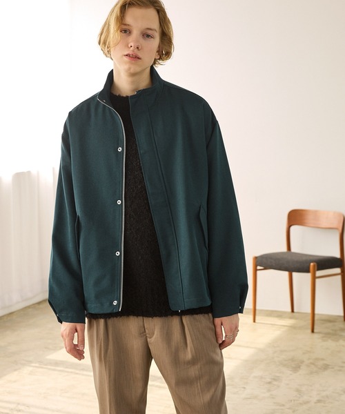 EMMA CLOTHES(エマクローズ)の「TRストレッチ ルーズスリーブ ボックスビッグシルエット ショートスタンドブルゾン EMMA CLOTHES(ブルゾン・メンズ・ミックスグレー/ブルー系その他/グリーン系その他・M/L)」の10枚目の写真