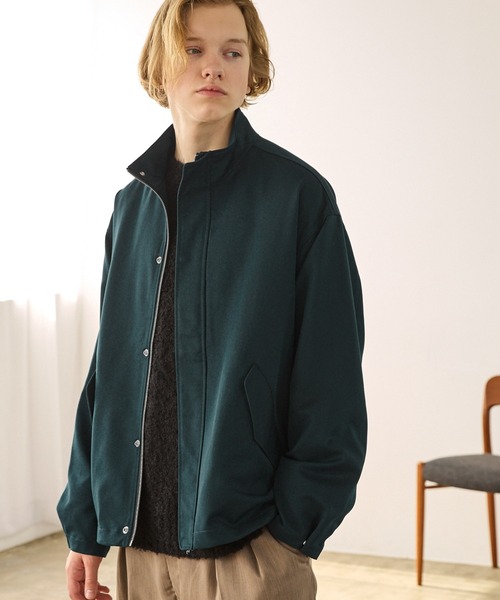 EMMA CLOTHES(エマクローズ)の「TRストレッチ ルーズスリーブ ボックスビッグシルエット ショートスタンドブルゾン EMMA CLOTHES(ブルゾン・メンズ・ミックスグレー/ブルー系その他/グリーン系その他・M/L)」の12枚目の写真