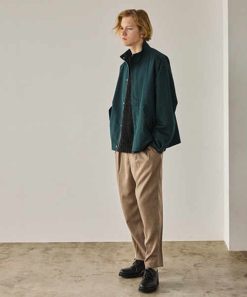 EMMA CLOTHES(エマクローズ)の「TRストレッチ ルーズスリーブ ボックスビッグシルエット ショートスタンドブルゾン EMMA CLOTHES(ブルゾン・メンズ・ミックスグレー/ブルー系その他/グリーン系その他・M/L)」の13枚目の写真