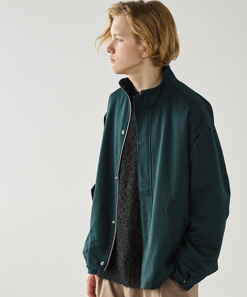 EMMA CLOTHES(エマクローズ)の「TRストレッチ ルーズスリーブ ボックスビッグシルエット ショートスタンドブルゾン EMMA CLOTHES(ブルゾン・メンズ・ミックスグレー/ブルー系その他/グリーン系その他・M/L)」の14枚目の写真