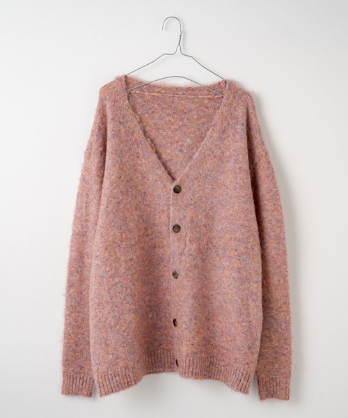 WHIMSIC(ウィムジック)の「【UNISEX】ミックスシャギーニットカーディガン(カーディガン/ボレロ・メンズ・ブラック/パープル/ピンク/イエロー/ブルー・FREE)」の5枚目の写真