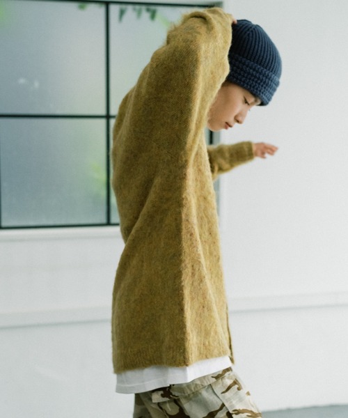 WHIMSIC(ウィムジック)の「【UNISEX】ミックスシャギーニットカーディガン(カーディガン/ボレロ・メンズ・ブラック/パープル/ピンク/イエロー/ブルー・FREE)」の19枚目の写真