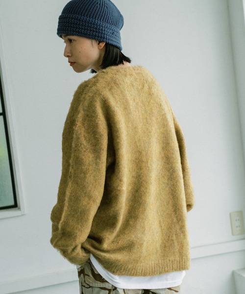 WHIMSIC(ウィムジック)の「【UNISEX】ミックスシャギーニットカーディガン(カーディガン/ボレロ・メンズ・ブラック/パープル/ピンク/イエロー/ブルー・FREE)」の11枚目の写真