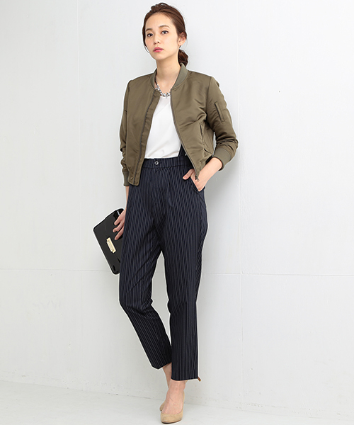 BEAMS LIGHTS Women's(ビームスライツ ウィメンズ)の「BEAMS LIGHTS / 撥水クロップド MA-1(ブルゾン・レディース・ブラック/オリーブ・36/38)」の15枚目の写真