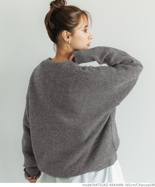 coca（coca）（コカ）の「オーバーサイズチュニックニット（ニット/セーター・レディース・グリーン/チャコールグレー/カーキ/ブルー・M/L）」の12枚目の写真