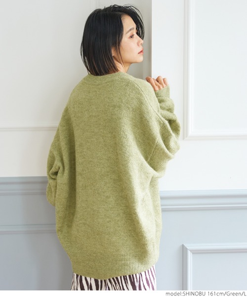 coca（coca）（コカ）の「オーバーサイズチュニックニット（ニット/セーター・レディース・グリーン/チャコールグレー/カーキ/ブルー・M/L）」の6枚目の写真