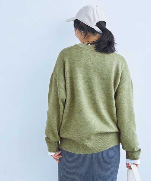 coca（coca）（コカ）の「オーバーサイズチュニックニット（ニット/セーター・レディース・グリーン/チャコールグレー/カーキ/ブルー・M/L）」の19枚目の写真