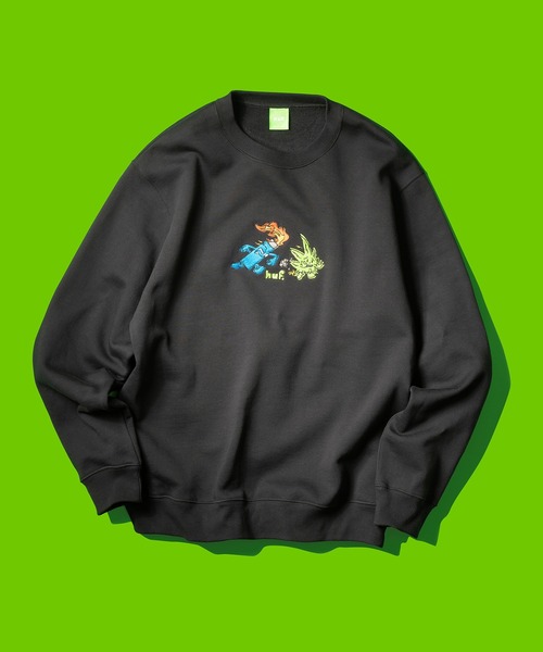 HUF（ハフ）の「FRENEMIES CREW / HUF フリースクルー スウェット（スウェット・メンズ・アッシュグレー/ブラック・SMALL/MEDIUM/LARGE/X-LARGE/XX-LARGE）」の2枚目の写真