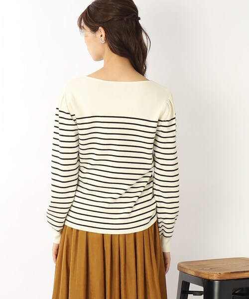 DRESKIP（ドレスキップ）の「◆【洗える】首元柔らかシルエット！ハ－トネックニット（ニット/セーター・レディース・ベージュ/グリーン/ピンク系/ブラック/ホワイト系5/ネイビー系2・02/03/04）」の7枚目の写真