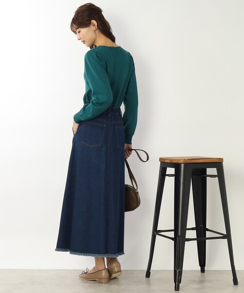 DRESKIP（ドレスキップ）の「◆【洗える】首元柔らかシルエット！ハ－トネックニット（ニット/セーター・レディース・ベージュ/グリーン/ピンク系/ブラック/ホワイト系5/ネイビー系2・02/03/04）」の13枚目の写真