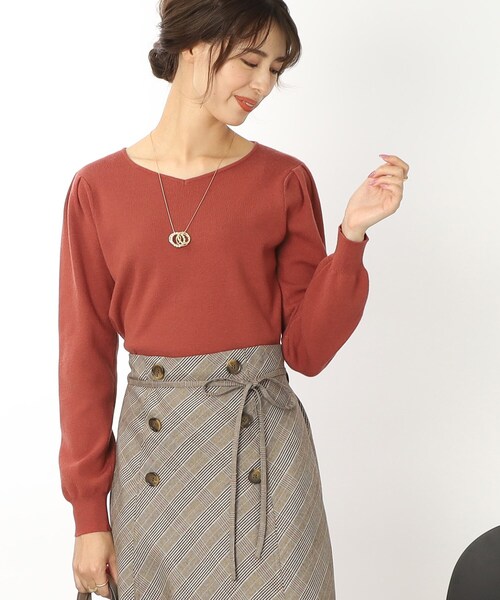 DRESKIP（ドレスキップ）の「◆【洗える】首元柔らかシルエット！ハ－トネックニット（ニット/セーター・レディース・ベージュ/グリーン/ピンク系/ブラック/ホワイト系5/ネイビー系2・02/03/04）」の19枚目の写真