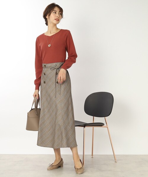 DRESKIP（ドレスキップ）の「◆【洗える】首元柔らかシルエット！ハ－トネックニット（ニット/セーター・レディース・ベージュ/グリーン/ピンク系/ブラック/ホワイト系5/ネイビー系2・02/03/04）」の10枚目の写真