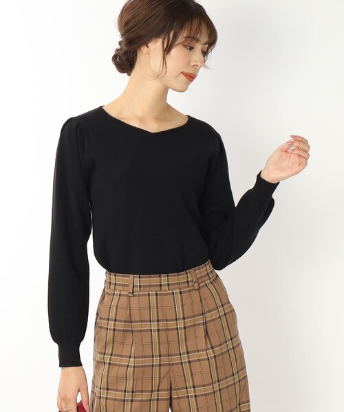 DRESKIP（ドレスキップ）の「◆【洗える】首元柔らかシルエット！ハ－トネックニット（ニット/セーター・レディース・ベージュ/グリーン/ピンク系/ブラック/ホワイト系5/ネイビー系2・02/03/04）」の21枚目の写真