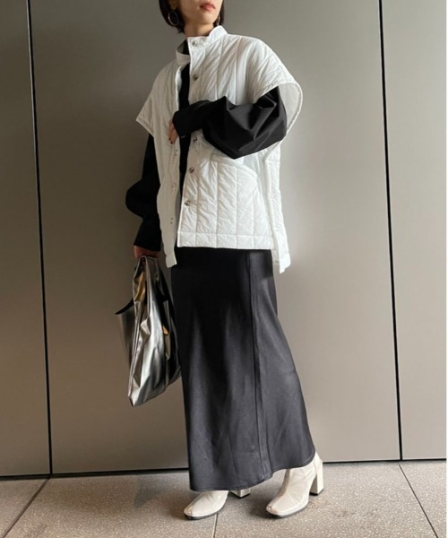 MAISON BREEZE（メゾンブリーズ）の「【MAISON BREEZE】ビッグリングスナップワッシャーキルティングベスト（ダウンベスト・レディース・ブラック/カーキ/アイボリー・FREE）」の11枚目の写真