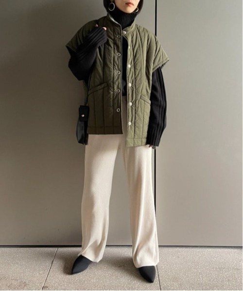 MAISON BREEZE（メゾンブリーズ）の「【MAISON BREEZE】ビッグリングスナップワッシャーキルティングベスト（ダウンベスト・レディース・ブラック/カーキ/アイボリー・FREE）」の19枚目の写真