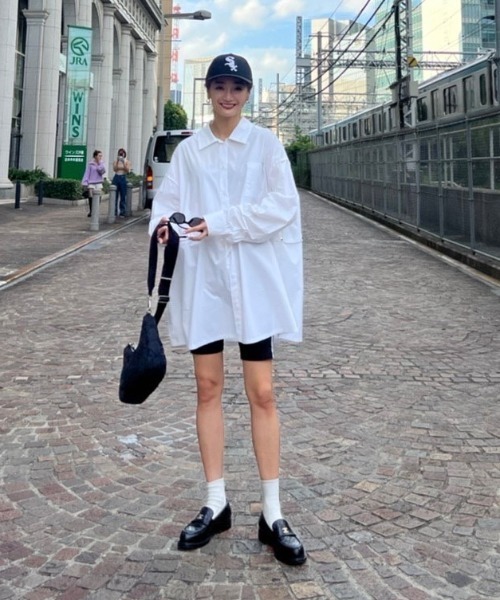 AMAIL（アマイル）の「Chameleon over shirt（シャツ/ブラウス・レディース・ホワイト/ブラック/ラベンダー・FREE）」の5枚目の写真