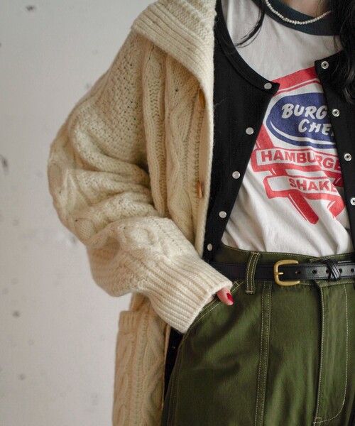 FREAK'S STORE(フリークスストア)の「フィッシャーマンハイネックニットカーディガン(カーディガン/ボレロ・レディース・グリーン/レッド/ネイビー/ブラウン/オフホワイト・フリ-)」の15枚目の写真