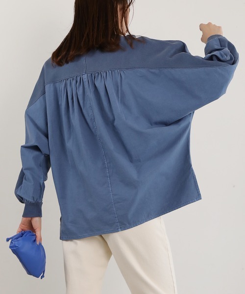 LUPILIEN(ルピリアン)の「ピグメント加工異素材切替トップス(Tシャツ/カットソー・レディース・オレンジ/ネイビー/アイボリー・FREE)」の6枚目の写真