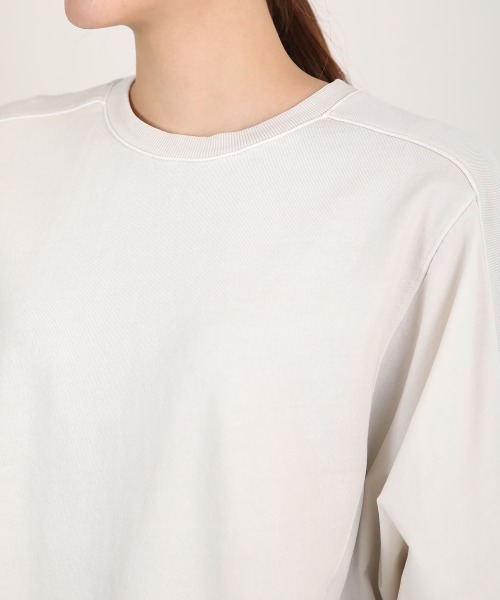 LUPILIEN(ルピリアン)の「ピグメント加工異素材切替トップス(Tシャツ/カットソー・レディース・オレンジ/ネイビー/アイボリー・FREE)」の14枚目の写真