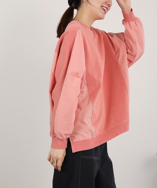 LUPILIEN(ルピリアン)の「ピグメント加工異素材切替トップス(Tシャツ/カットソー・レディース・オレンジ/ネイビー/アイボリー・FREE)」の20枚目の写真