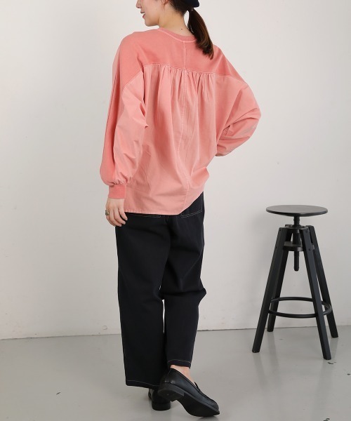 LUPILIEN(ルピリアン)の「ピグメント加工異素材切替トップス(Tシャツ/カットソー・レディース・オレンジ/ネイビー/アイボリー・FREE)」の21枚目の写真