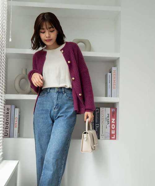 Edit Sheen（エディットシーン）の「金ボタン畔編みニットカーディガン（カーディガン/ボレロ・レディース・ホワイト/ベージュ/カーキ/ピンク系その他/ブラック・M）」の19枚目の写真