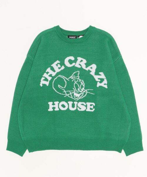 SEQUENZ(シークエンズ)の「【Tom & Jerry/トム & ジェリー】ジャガードクルーネックニットセーター(ニット/セーター・メンズ・マスタード/グリーン/ブラウン/グレー・M/L/XL)」の1枚目の写真