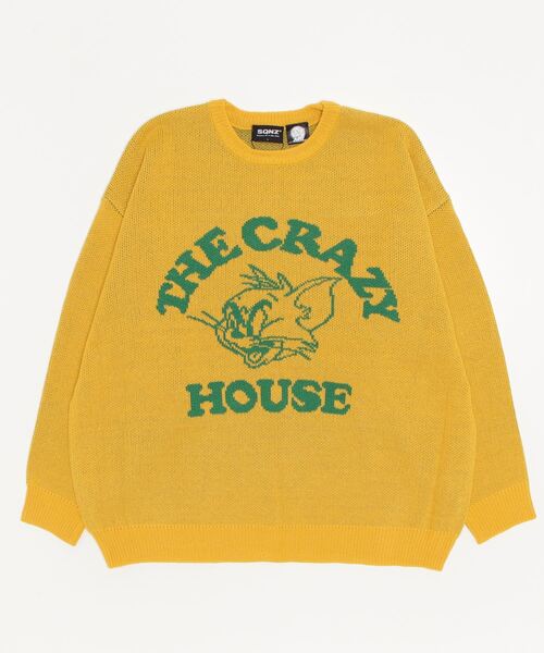 SEQUENZ(シークエンズ)の「【Tom & Jerry/トム & ジェリー】ジャガードクルーネックニットセーター(ニット/セーター・メンズ・マスタード/グリーン/ブラウン/グレー・M/L/XL)」の4枚目の写真