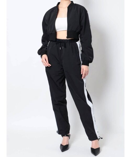 GYDA（ジェイダ）の「【セットアップ着用可】サイドLINEナイロンジョガーパンツ（その他パンツ・レディース・オフホワイト/ブラック・FREE）」の21枚目の写真