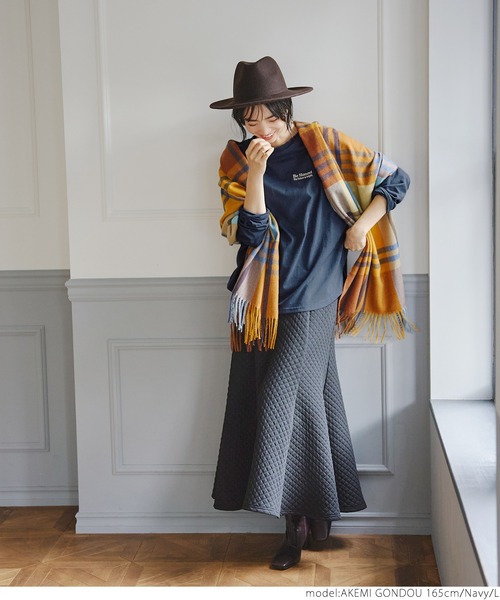coca（coca）（コカ）の「ワンポイント刺繍ロングTシャツ（Tシャツ/カットソー・レディース・ネイビー/グリーン・M/L）」の7枚目の写真