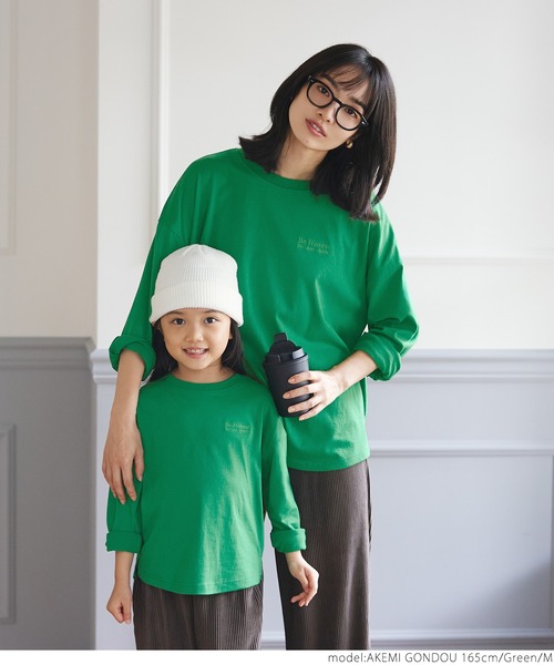 coca（coca）（コカ）の「ワンポイント刺繍ロングTシャツ（Tシャツ/カットソー・レディース・ネイビー/グリーン・M/L）」の12枚目の写真