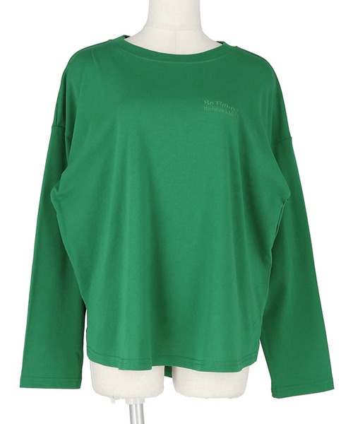 coca（coca）（コカ）の「ワンポイント刺繍ロングTシャツ（Tシャツ/カットソー・レディース・ネイビー/グリーン・M/L）」の13枚目の写真